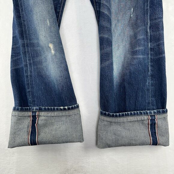 HUGO BOSS Selvedge-2 Men's Distressed Button Fly Straight Fit Denim Jeans 36X30 - Picture 13 of 16